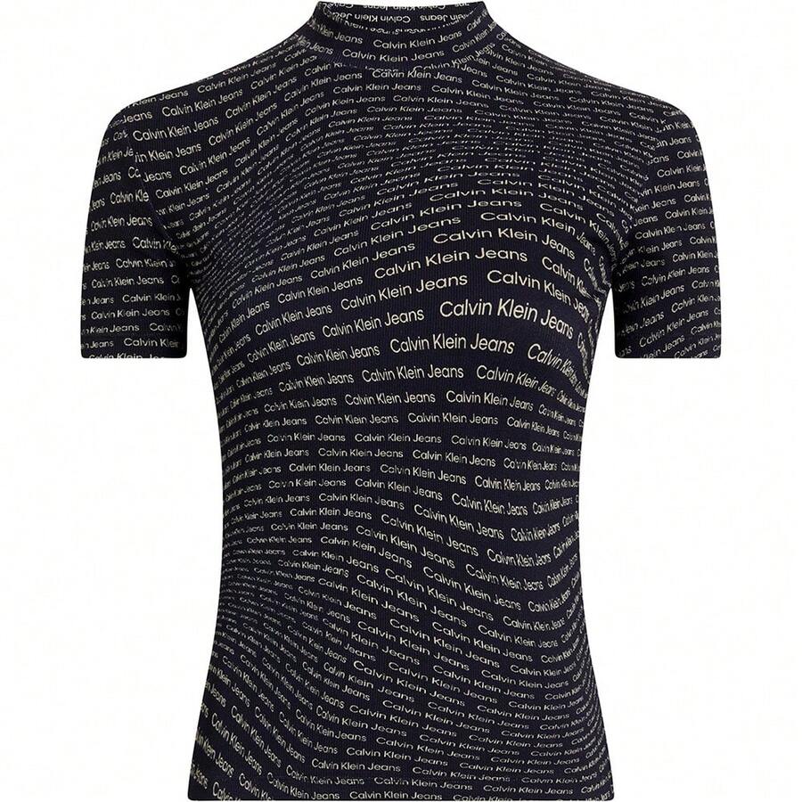 Calvin Klein Women's T-Shirts Black - Black and White - View 1