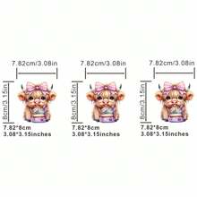 3pcs/4pcs/It's Another Year Of School Season, Cute Highland Cows Have Gone To School. Clothes Patches, DIY A-Level Washable Stickers, Clothes, Heat Transfer Stickers, Women's/Men's T-Shirts, Backpacks, Pillows, Decorative Badges, Labels, Baseball Caps, Backpacks, Etc