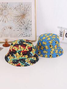 1pc Unisex Cute Printed Small Yellow Duck Reversible Bucket Hat, Suitable For Daily Outings And Gatherings - Little Yellow Duck - View 2