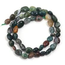 Aproximadamente 45 piezas de cuentas de piedra ovaladas asimétricas naturales surtidas, cuentas sueltas de cristal de ágata vintage de estilo informal para hacer joyas, pulseras, collares, colgantes y decoración