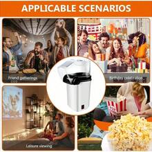 Mini-Popcornmaschine, 2 Minuten Schnell, Ein-Knopf-Bedienung, Ölfreier Popcornmaker Für Partys, Heimkinos, Versammlungen, 26 X 11,5 X 10 Cm, Weiß - Weiss - Übersicht 2