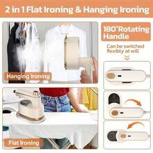 ISRBV Folding Steam Iron, Portable Rotary Hanging Steamer, Household Mini Clothes Ironing Gadget.Christmas Must-Haves - trắng - Xem 8