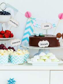 50pcs/Set Mini Blank Chalkboard Cheese Picks, Paperboard Cupcake Toppers, Food Buffet Label, Message Slate, Business Card Holder, Memo Label, Brand Number Table Price For Home, Restaurant, Party Signs, Dessert, Cake Toothpick, Wedding Party (Random Style)