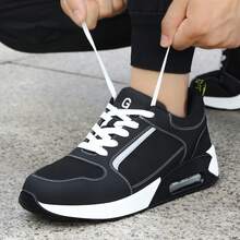GUYISA Steel Toe Shoes Low-Top Sports Series, Anti-Smash Anti-Puncture, Soft And Fashionable Black Color, Functional Work Shoes, Breathable For All Seasons - Deep Black - View 5