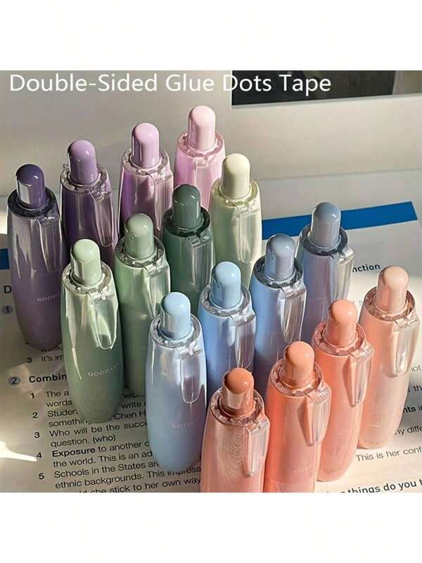 2pcs Dotted Correction Tape Style High Tack Dotted Double-Sided Adhesive Tape, Versatile Adhesive Dots Suitable For Crafts, Handmade Projects And Art Works, Providing Endless Possibilities For Creativity!