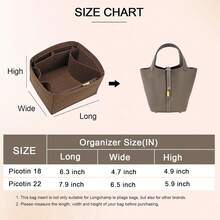 Felt Purse Organizer Inserts For Picotin 22 18Inserts HandBag Inner Bag Organizer High Quality Large Capacity Inner Bag(BROWN) - Brown - View 5