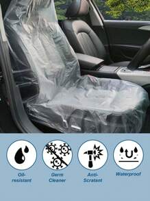 100-Pack Disposable Car Seat Covers – Universal Size Waterproof Dustproof Seat Protectors For Cars Trucks SUVs , Reusable Or Disposable Use, Prevent Oil Stains Rust Dirt Damage, Ideal For Auto Repair Shops Beauty Salons And Home Garages, Easy Fit Quick Install Tear-Off Design