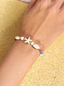 Cross-Border European And American Accessories, Bohemian Bracelets, Starfish, Shells, Conches, Rice Beads, Beaded Summer Beach Vacation Bracelets