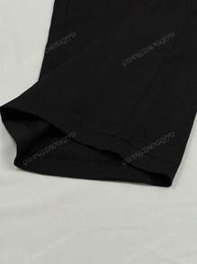 2 Stück/Set Damen Einfarbiges Lässig Pendler Outfit, ärmelloser Einreiher Rückenfrei Krawatte Weste + Hohe Taille Weite Bein Hose, Frühling/Sommer 2025 Europäischer und Amerikanischer Stil