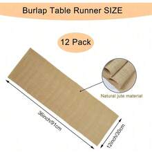 6 Pack Natural Burlap Table Runners,12 X 72 Inch Rustic Jute Table Runner And Placemats Bulk For Western Wedding Table Decorations,Farmhouse Style Party,Holiday,Kitchen Coffee Table Decor Cover - 12 pack 12x36 inch - View 2
