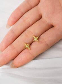 Mazuer 1 par de pendientes de acero inoxidable con diseño vintage estilo perla estrella chapados en oro de 18K, joyería para mujer, regalo para el Día de la Madre, joyería occidental Y2K para playa, fiesta, viajes diarios y vacaciones