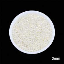 3-14mm ABS Faux Pearl Beads With Hole, Loose Round Craft Beads For Jewelry Making, DIY Handmade Needlework Faux Pearl Necklace Bracelet 8 Size White Beige