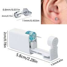 1/2/4/6/8/10PCS Disposable Ear Piercing Gun Built-In White Diamond Stud Earrings For Home Self Ear Piercing Kit - Multicolor - View 3