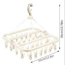 Multifunctional Foldable Detachable Drying Rack With Clips, Indoor/Outdoor Use For Clothes, Underwear, Kids Wear