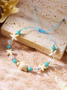 Cross-Border European And American Accessories, Bohemian Bracelets, Starfish, Shells, Conches, Rice Beads, Beaded Summer Beach Vacation Bracelets