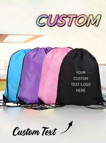 Custom Design Drawstring Backpack, Personalized Bags With Your Logo, Customized Drawstring Backpacks Bulk String Bag, Customizable Reusable Gift Bags With Handles, 40x30cm, Large Capacity Bags, Water Proof, School Bags, Handbags, Cosmetic Bags, Travel Bags, Great For Travelling, Gym And For Everyday Use