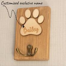 Personalised Dog Lead Holder, Wooden Dog Leash Hanger, Handmade Dog Sign, Leash Storage, Wood Sign