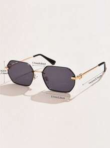 1 pièce Lunettes de mode homme à monture métallique hexagonale, style classique simple et décontracté. Polyvalentes pour un usage quotidien, extérieur, sport et photographie de rue. Décoration de mode