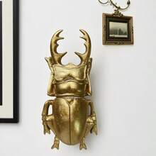 1 Peça Decoração de Parede Artesanal Única e Criativa em Forma de Libélula Dourada, Peça Decorativa de Quadro de Inseto Feito à Mão, Decoração de Museu de Insetos para Festas em Casa, Presente de Nicho, Decoração de Inseto