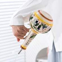 1pc Handpainted Ceramic Olive Oil Dispenser Bottle With Spout - Freezer Safe, Kitchen Decor