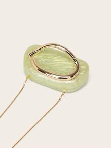 Borsetta da sera, pochette per donne e ragazze, borsa da festa con dettagli in metallo, fibbia e manico in acrilico, adatta a matrimoni e cerimonie, con catenina in metallo, versatile come borsetta e da cocktail, nuova borsa portafoglio per cerimonie e banchetti