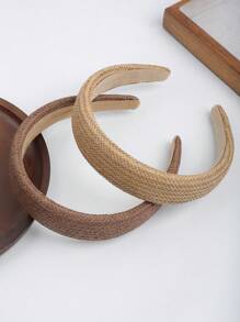 1 Stück Boho Sommer Stroh geflochtenes Haarband, vielseitiges einfarbiges Haarzubehör für den Alltag und Strand/Urlaub, Sommerurlaub, Strandaccessoires, Haarzubehör, Haarreif, Diadema, Haarreifen