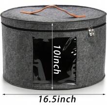 SOUJOY 2 Pack Hat Storage Boxes, 42cm/16.5 Foldable Stackable And Portable Felt Organizers Cowboy Hats, Caps,Save Closet Space And Multi-Use Home Bin