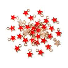 50 Stücke 6*8mm süße emaillierte kleine Sterne Charms Anhänger für Ohrringe Armbänder Halsketten zum selber Basteln von Schmuck Zubehör