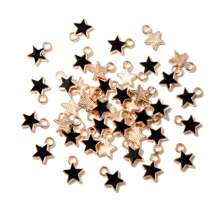 50 Stücke 6*8mm süße emaillierte kleine Sterne Charms Anhänger für Ohrringe Armbänder Halsketten zum selber Basteln von Schmuck Zubehör