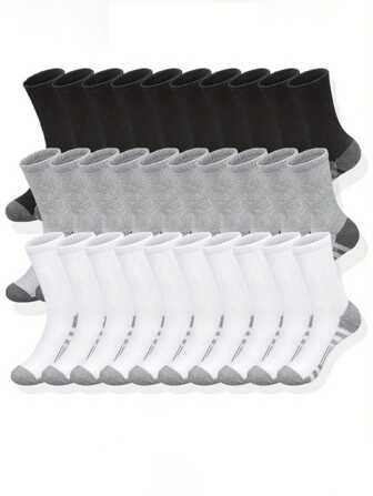 1/5/10/15/20 paires de chaussettes unisexes rayées pour hommes et femmes, chaussettes de sport mi-mollet, cadeaux de printemps et d'été