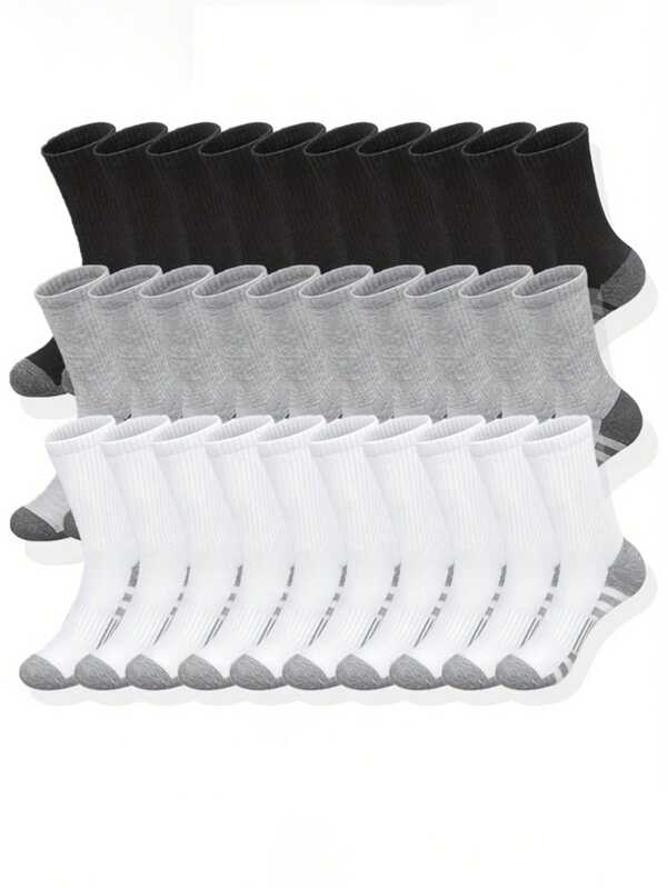 1/5/10/15/20 paires de chaussettes unisexes rayées pour hommes et femmes, chaussettes de sport mi-mollet, cadeaux de printemps et d'été