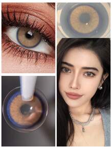 Lalens 1 par de lentes de contacto marrón neala (12 meses de uso) Diameter de 14.00mm 1 año Lentes de colores de moda para maquillaje diario, lentes avellana de color para ojos, belleza, pequeños alumnos, color, para graduación, verano, otoño, Y2K, moda, maquillaje, fiesta, cosméticos, playa, viajes, camping, exteriores, escuela, campus, viaje, festivales, decoración, regalo, rosa, niña, mejor ambiente de colorido