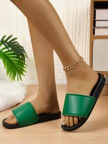 新款时尚女式拖鞋，柔软橡胶鞋底，纯色设计，高级字母图案，室内家居拖鞋，浴室拖鞋，休闲透气，简约百搭，适合通勤、度假、聚会等各种场合，四季皆宜，减震卧室拖鞋