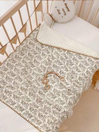 1 件芙蓉图案婴儿柔软舒适毛绒毯，四季适用，婴儿车罩，儿童午睡毯，成人办公室/汽车环绕毯