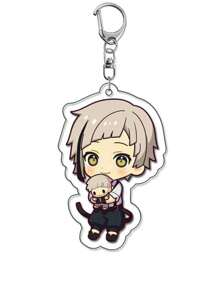 bandai Accesorio de anime Llavero acrílico de anime - Bungou Stray Dogs Lindo colgante de estilo Y2K de dibujos animados, adecuado para bolsos y llaves, regalo perfecto para fans, accesorios de cosplay, llavero de coche, bolso, mochila, pequeña joya, accesorios, regalos creativos, regalos de estudiante, accesorios de coche, colgante de bolso, accesorios escolares