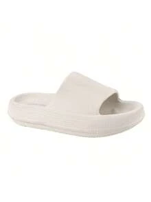 NEW!![BEST-1]Pillow Slippers Non Slip Quick Drying Shower Slides Bathroom Sandals Ultra Cushion Women Flipflop Footwear Walking Shoes Comfort - 米色 - 查看 3