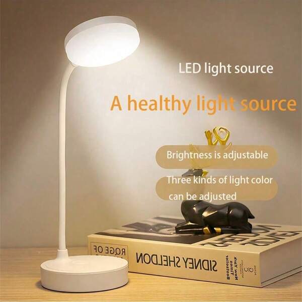 Lámpara de escritorio LED con protección ocular para el estudio con alimentación USB, botón regulable, adecuada para escritorio, dormitorio, regalo