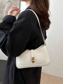 Bolso de mujer de moda, bolso de hombro sólido, bolso de mensajero clásico y sencillo para dama
