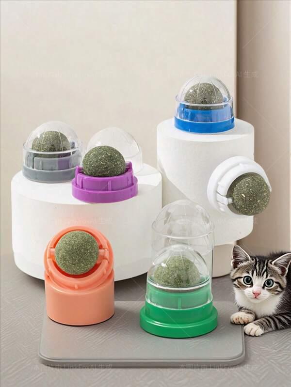 1 Pieza Juguete Giratorio De Bola Con Catnip Para Que Jueguen Los Gatos Y Alivien El Aburrimiento