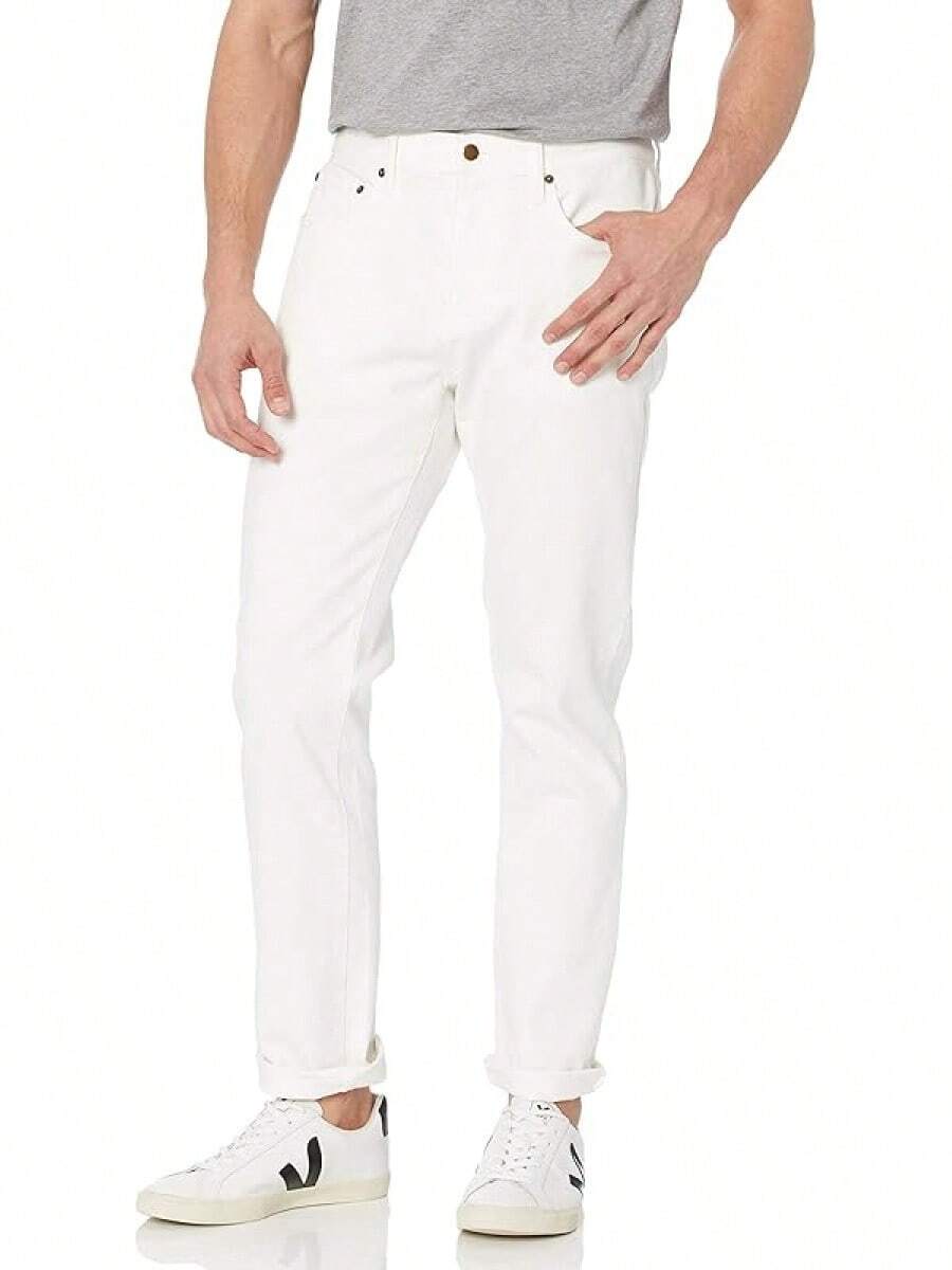 Men's Athletic Stretch Jeans - Colors - Bright White - View 1