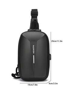 Bolsa de Motocicleta de Casca Rígida da Moda Masculina, Bolsa Cinto Minimalista Casual, Bolsa Peito, Com Alça de Mão, Adequada para Compras, Transporte, Esportes, Versátil Bolsa de Cintura e Peito