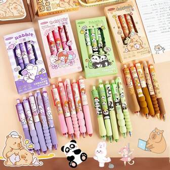 1/5/20 支可擦 0.5 毫米蓝色圆珠笔 - 可再填充，学校和办公室书写用品，可爱圆珠笔，书写流畅，蓝色墨水美学文具，学习用品，塑料材质，精细 0.5 毫米蓝色墨水滚珠笔，可伸缩，蓝色墨水，书写流畅，速干，办公室和学校用品返校