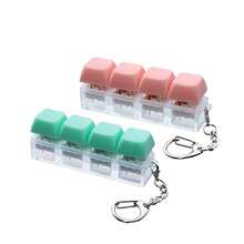 1/2 件键盘指尖玩具，键盘指尖钥匙扣，4 合 1 键盘减压按钮手指点击玩具，按钮减压指尖礼物，适合成人缓解压力