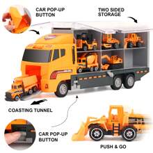 6pcs/ 11 In 1 Mini Die-Cast Engineering Trucks Construction Vehicles Excavator Bulldozer Mixer Car Model Children Toys Holiday Gift For Kids,Back To School