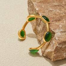 Uworld Pulsera minimalista de zirconio Caitlyn, pulsera apilable ajustable, joyería de piedra natal, regalo de aniversario, chapado en oro de 18k
