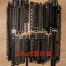 8pcs/16pcs/24pcs European And American Punk Style Rivet Personalized Men's Exaggerated Leather Bracelets