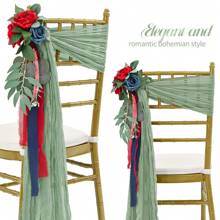 1 Stück Stuhlschleife aus Käsestoff, Hochzeit Gang Dekoration Stuhlband, geeignet für Hochzeit Party Veranstaltungen Stuhl Dekoration