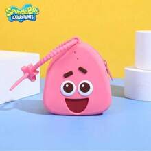 SPONGEBOB 1PC/2PCS SpongeBob SquarePants Officially Licensed SpongeBob DIY Silicone Bag Waterproof Wearproof Coin Purse Headphone Bag Cute Cartoon Carry-On Bag Birthday Gift For Friends Family