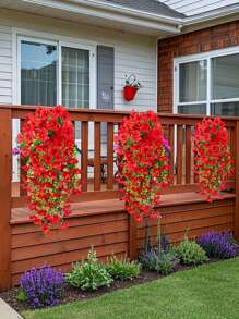 1/4 Stücke 75cm künstliche hängende Blumen, künstliche rote Prunkwinde Dekoration, UV-Schutz, für Outdoor Garten, Hof Dekoration, Hochzeit, Hochzeitslocation Dekoration, Flur Balkon Dekoration, Party Dekoration, Heim Dekoration, Schlafzimmer Wohnzimmer Dekoration, Wanddekoration, Büro Dekoration, Sommer Dekoration, Herbst Dekoration, Geburtstagsgeschenk, Jubiläum, Abschlussgeschenk