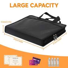 Accordion File Organizer With Handle, Portable Paperwork Business Organizer, Multiple Pocket Transparent Expanding File Folder For Letter A4 Files With Zipper & Labels For Business Office Receipt - màu đen - Xem 2